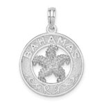 De-Ani Sterling Silver Rhodium-Plated Textured Bahamas with Starfish Pendant