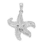 De-Ani Sterling Silver Rhodium-Plated Polished Pierced Starfish Pendant - Image 3
