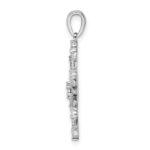 Sterling Silver Rhodium Diam. SnowFlake Pendant - Image 2