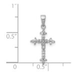 Sterling Silver Rhodium Diamond Cross Pendant - Image 4