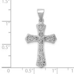 Sterling Silver Rhodium Diamond Cross Pendant - Image 3