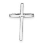 Sterling Silver Rhodium-plated Diamond Cross Chain Slide - Image 4