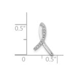 Sterling Silver Rhodium Diam. Awareness Ribbon Pendant - Image 3