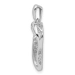 Sterling Silver Rhodium Diam. Heart Pendant - Image 2