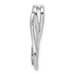 Sterling Silver Rhodium-Plated Diamond Heart in Teardrop Slide Pendant - Image 2