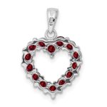 Sterling Silver Rhodium Garnet Pendant - Image 4