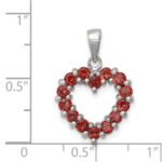Sterling Silver Rhodium Garnet Pendant - Image 3