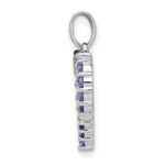 Sterling Silver Rhodium-plated Tanzanite & Diamond Pendant - Image 2