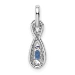 Sterling Silver Rhodium-plated Tanzanite & Diamond Pendant - Image 4