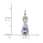 Sterling Silver Rhodium-plated Tanzanite & Diamond Pendant - Image 3
