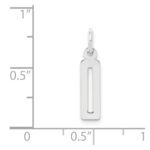 Sterling Silver/Rhodium-plated Elongated Polished Number 0 Charm - Image 3