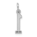 Sterling Silver/Rhodium-plated Elongated Polished Number 1 Charm - Image 4