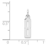 Sterling Silver/Rhodium-plated Elongated Polished Number 8 Charm - Image 3