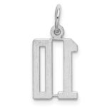 Sterling Silver/Rhodium-plated Elongated Number 10 Charm - Image 4