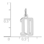 Sterling Silver/Rhodium-plated Elongated Number 10 Charm - Image 3