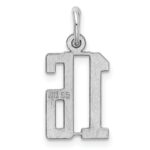 Sterling Silver/Rhodium-plated Elongated Number 16 Charm - Image 4