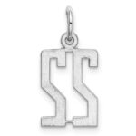 Sterling Silver/Rhodium-plated Elongated Number 22 Charm - Image 4