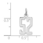 Sterling Silver/Rhodium-plated Elongated Number 52 Charm - Image 3