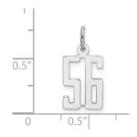 Sterling Silver/Rhodium-plated Elongated Number 56 Charm - Image 3
