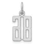 Sterling Silver/Rhodium-plated Elongated Number 86 Charm - Image 4