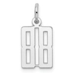 Sterling Silver/Rhodium-plated Elongated Number 88 Charm