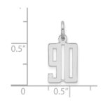 Sterling Silver/Rhodium-plated Elongated Number 90 Charm - Image 3