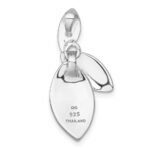 Sterling Silver Rhodium-plated Brushed and Polished Fancy Leaves Chain Slide Pendant - Image 3