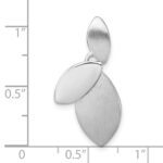 Sterling Silver Rhodium-plated Brushed and Polished Fancy Leaves Chain Slide Pendant - Image 4