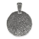 Sterling Silver Antiqued Floral 24mm Round Disc Pendant - Image 3
