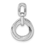 Sterling Silver Rhodium-plated Polished White CZ Circle Twist Pendant - Image 3