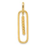 Sterling Silver Gold-tone with White CZ Oblong Dangle Pendant - Image 3