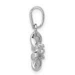 Sterling Silver Rhodium-plated Polished CZ Twisted Pendant - Image 2