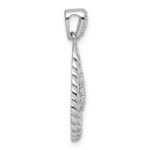 Sterling Silver Rhodium-plated Polished CZ Twisted Teardrop Pendant - Image 2