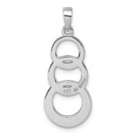 Sterling Silver Rhodium-plated Polished Triple Circle Pendant - Image 3
