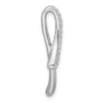 Sterling Silver Rhodium-plated Polished Fancy CZ Ribbon Chain Slide Pendant - Image 2