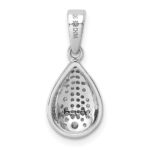 Sterling Silver Rhodium-plated Pave CZ Teardrop Pendant - Image 3