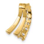 Sterling Silver Gold-tone Black Enamel and CZ Chain Slide Pendant - Image 3