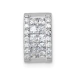 Sterling Silver Rhodium-plated Pave CZ Rectangle Chain Slide Pendant
