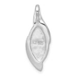Sterling Silver Rhodium-plated Polished Fancy Marquise Kyanite Cabochon Chain Slide Pendant - Image 3