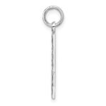 Sterling Silver Rhodium-plated Large Diamond-cut #4 Charm - Image 2