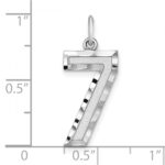 Sterling Silver Rhodium-plated Large Diamond-cut #7 Charm - Image 3