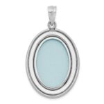 Sterling Silver Rhodium-plated Polished Hands & Hearts Oval Open Locket - Image 3