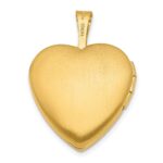 1/20 14K Gold Filled Satin and Polished 2-Frame 15mm Heart Locket - Image 3