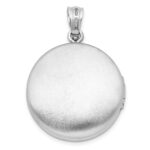 Sterling Silver Rhodium-plated Diamond 20mm Round Locket - Image 4