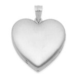 Sterling Silver Rhodium-plated Polished Paw Print 24mm Heart Locket - Image 3