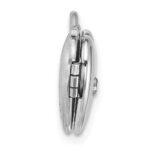 Sterling Silver Rhodium-plated Polished Front/Brushed Back 1/20 carat Diamond 12mm Heart Locket - Image 2