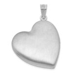 Sterling Silver Rhodium-plated Brushed And Polished 1/20 carat Diamond 24mm Heart Locket - Image 3