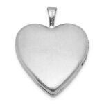 Sterling Silver Rhodium-plated Brushed And Polished 1/20 carat Diamond And Angel 20mm Heart Locket - Image 3