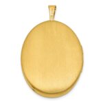 Sterling Silver Gold-plated Polished Front/Brushed Back Two Dolphins 20mm Oval Locket - Image 3