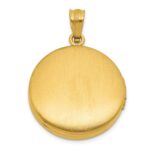 Sterling Silver Gold-plated Polished Front/Brushed Back Fancy Lace Design 20mm Round Locket - Image 3